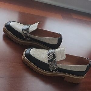 Black and Cream LUGGs with Snakeskin Detail